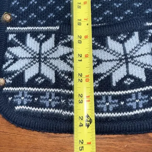 Crystal-Kobe Pine Tree Cardigan Sweater Vintage Ski Size Medium Y2K - Picture 5 of 5